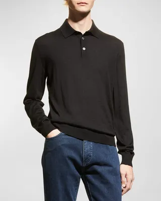 Men's Cashmere-Silk Polo Shirt
