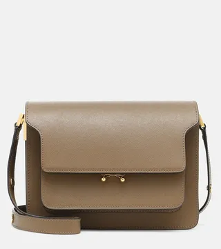 Trunk leather shoulder bag
