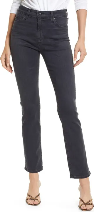 Mari High Waist Slim Ankle Straight Leg Jeans