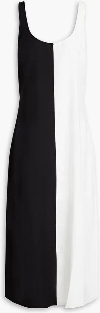 Anne-Marie satin-paneled open-back crepe midi dress