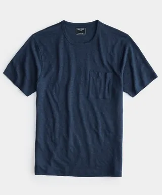 Linen Jersey T-Shirt in Classic Navy