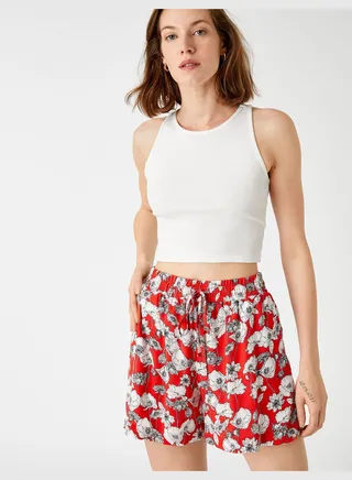 Floral Shorts Drawstring