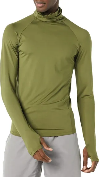 Amazon Essentials Men's Control Tech Long-Sleeve Masked Running Top