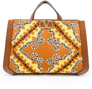 VLogo bandana-print tote bag