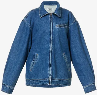 Womens Indio Marco Oversized Recycled-denim-blend Bomber Jacket