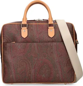 Paisley print coated cotton work bag