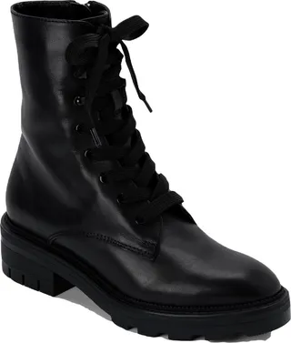 Lottie Womens Zipper Lug Sole Combat & Lace-up Boots