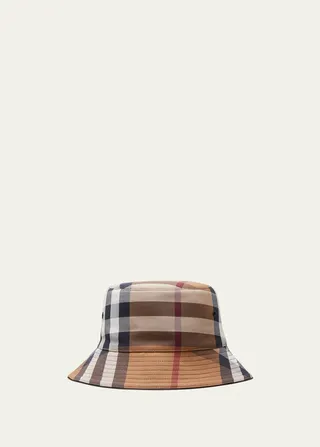 Men's Canvas Check Bucket Hat