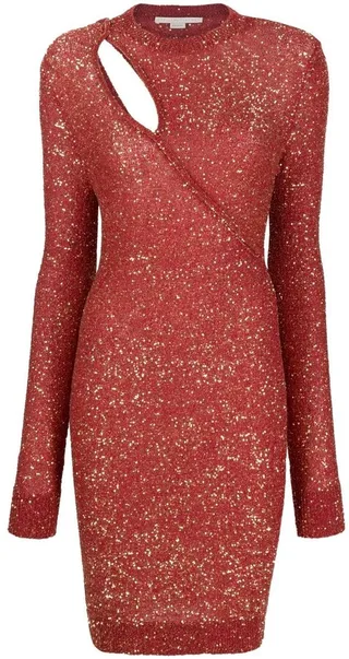 Sequin-Embellished Cut-Out Dress