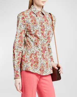 Floral Paisley Button-Front Shirt