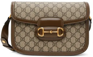 Gucci Beige & Brown 'Gucci 1955' Horsebit Shoulder Bag