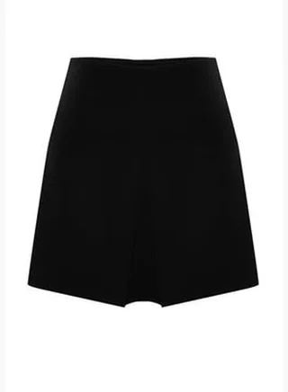 Black Woven Short Skirt TBBSS24AP00015