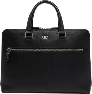 Gancini leather business bag