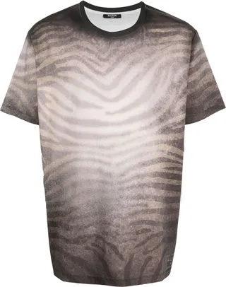 animal-print crew-neck T-shirt