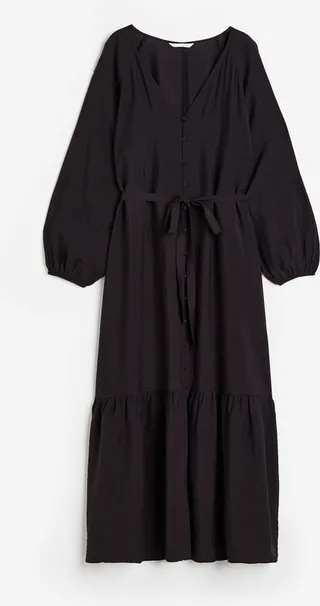 Tie-belt Button-front Dress