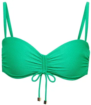 Textured self-tie bikini top