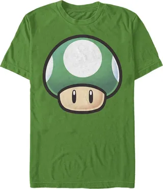 Men's Nintendo 1-Up Mushroom Portrait T-Shirt - Kelly Green - Large