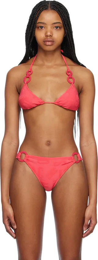 Moschino Pink Halter Bikini Top