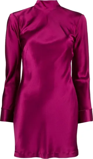 Open-Back Long-Sleeves Mini Dress