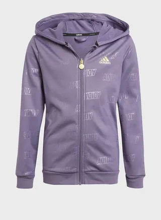 Brand Love Allover Print Full-Zip Hoodie Kids