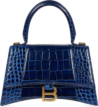 small Hourglass crocodile effect bag