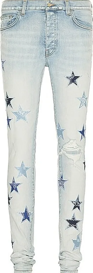 Amiri Bandana Star Jean in Blue