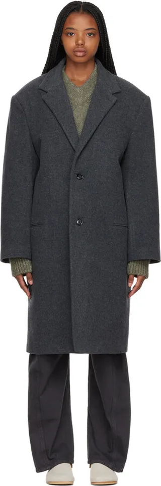 LEMAIRE Gray Chesterfield Coat
