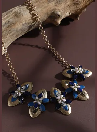 Gold Plated Designer Stone Party Necklace For Women