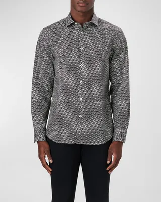 Men's Axel Shaped Floral Sport Shirt