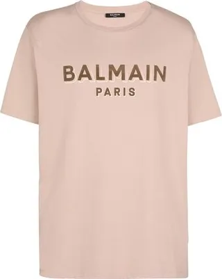 Flocked Balmain logo T-shirt