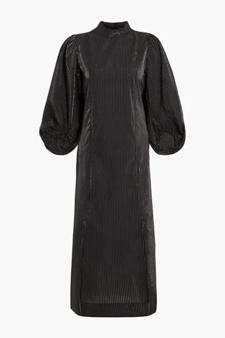 Checked seersucker midi dress