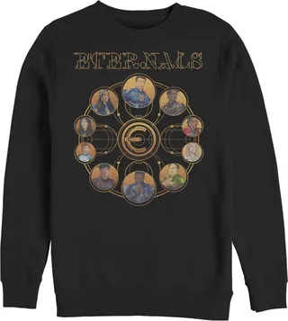 Men's Marvel Eternals Circular Gold Sweatshirt - Black - 3X Large