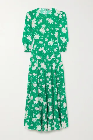 RIXO - Kristen Tiered Floral-print Voile Maxi Dress - Green