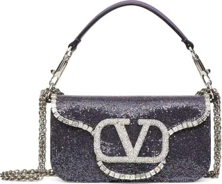 Valentino Garavani Small Embellished Locò Shoulder Bag