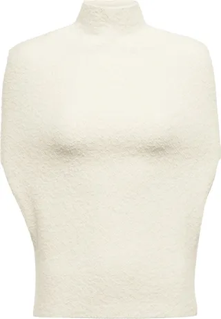 Turtleneck wool-blend top
