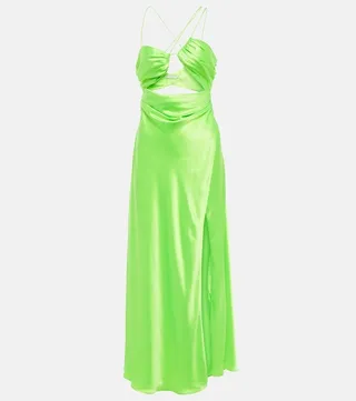 Cutout silk gown