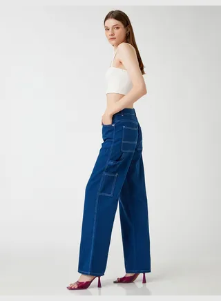 Wide Leg Denim Trousers High Waist - Bianca Jean