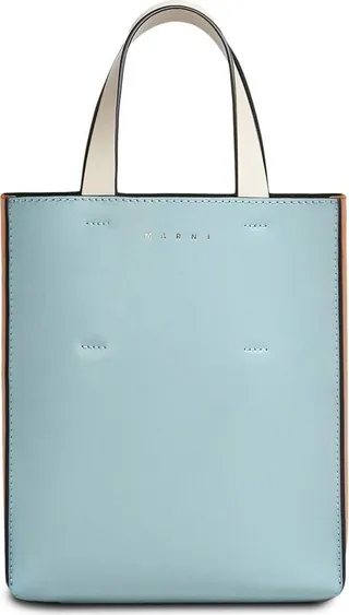 Two-Tone Leather Tote Bag