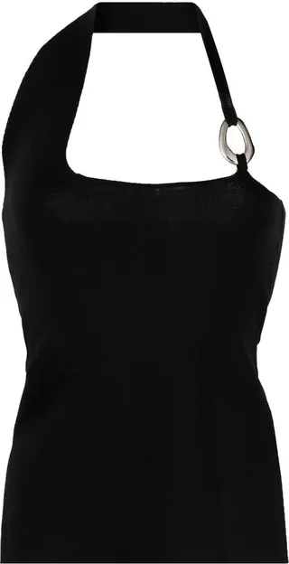 Aude asymmetric halterneck top