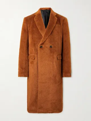 Double-Breasted Alpaca and Virgin Wool-Blend Coat