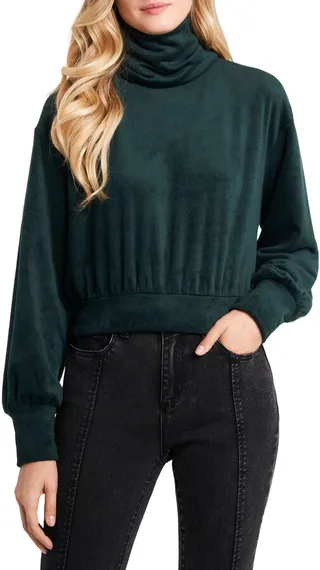 Turtleneck Velour Top