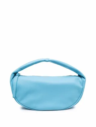 Cush curved leather tote bag