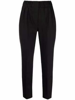 Straight-Leg Cropped Trousers