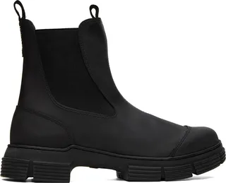GANNI Black City Chelsea Boots