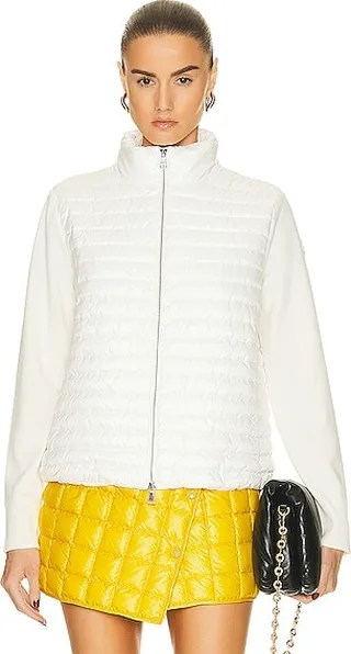 Moncler Turtleneck Cardigan in White