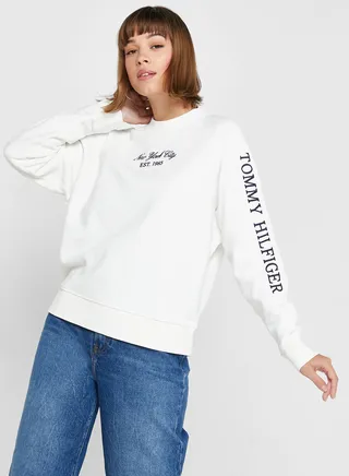 Crew Neck Graphic Sweatshirt
