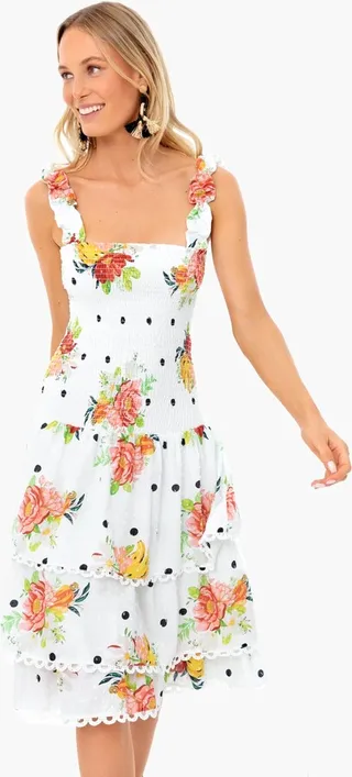White Nanaju Midi Dress