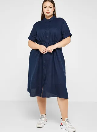 Tie Detail Button Down Dress