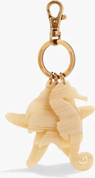 Beach Charm gold-tone acetate keychain