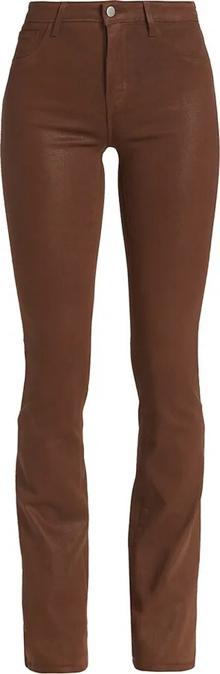 Selma Mid-Rise Coated Stretch Bootcut Jeans